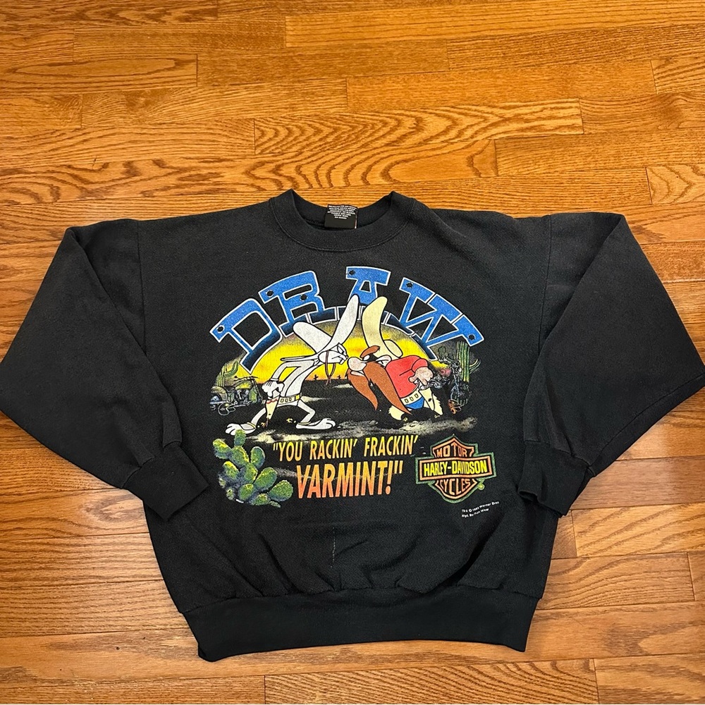 Vintage 1993 Harley-Davidson x Looney Tunes Sweatshirt Bugs Bunny size Large